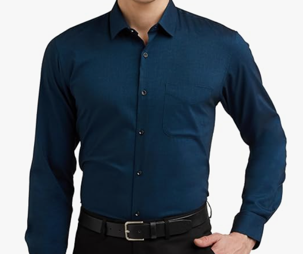 Peter England cotton-rich fabric full sleeves and clean tailoring