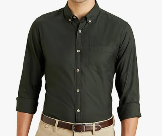 Men’s full-sleeve casual solid shirt crafted from comfortable cotton