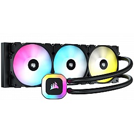 Corsair H150 RGB Liquid CPU Cooler, 3x120mm SP RGB ELITE PWM fans, 37 Total individually addressable RGB LEDs, compatible to all modern CPU sockets - GA 1200,115X, 2066, and AM4, iCUE software sync RGB
