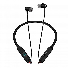 Portronics Harmonics Z8 Bluetooth Wireless Earphones with 40H Playback, Magnetic Earbuds (ON/Off), LED Battery Display, 10mm Driver, Gaming/Music Mode, IPX4 Water Resistant, Fast Charging - Black