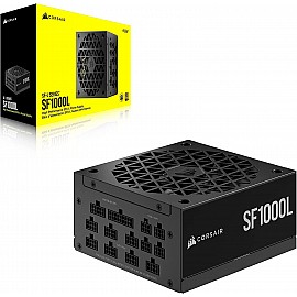 Corsair SF1000L Fully Modular Low-Noise SFX Power Supply - ATX 3.0 & PCIe 5.0 Compliant - Quiet 120mm PWM Fan - 80 Plus Gold Efficiency - Zero RPM Mode - 105°C-Rated Capacitors